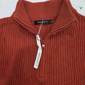 MEROKEETY Designed Knit Collection Half-Zip All Season Sweater Pullover Size M